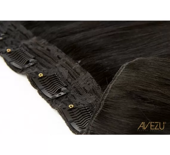 1b# Mørkebrunt Clip on Volume extensions - Luksus double drawn hair extensions