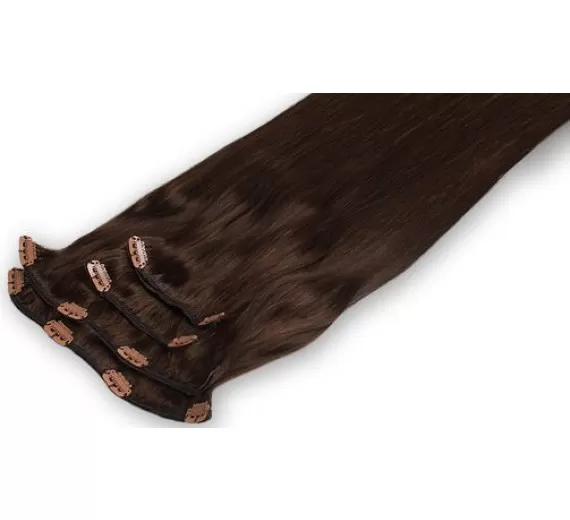 Clips on extensions 50 gram pr pakke - 4# Chokolade - 55 cm