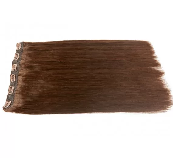 Volume Clips on extensions - Luksus Double Drawn - One pieces - 50 cm - 132 gram - 4# Chokolade