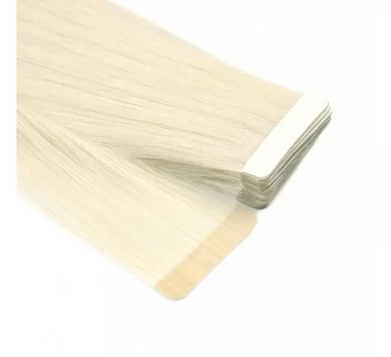 60# Platin blond Tape on hair extensions - Hår extensions med Tape