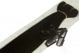 Lav selv clips on extensions - m/ 10 stk clips - 55 cm - 1# Sort