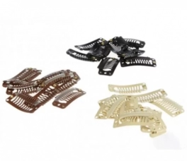 Clips til hår extensions - 10 stk løse clips - med silikoneydre