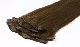 Clips on extensions 50 gram pr pakke - 6# Medium brun - 55 cm