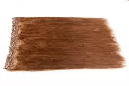 Volume Clips on extensions - Luksus Double Drawn - One pieces - 50 cm - 132 gram - 6# Medium brun