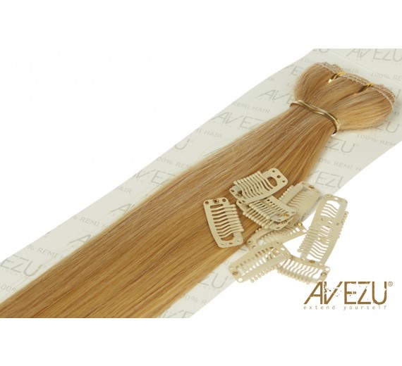Gör dina egna Clip-in - löshår m/ 10 st. clips 60/27# Caramelmix - 50cm