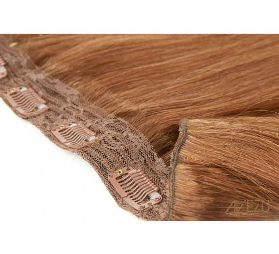 6# Medium brown Clip-on blond - Luxury double drawn - Hårförlängningar - Köp löshår av hög kvalitet från Avezu.se