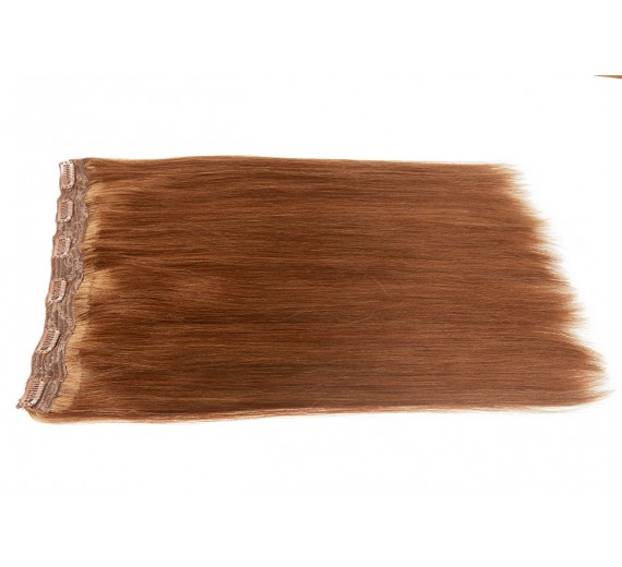 Volume Clip on set äkta Löshår - One pieces - Luksus double drawn - 132 gram - 6# Medium brown