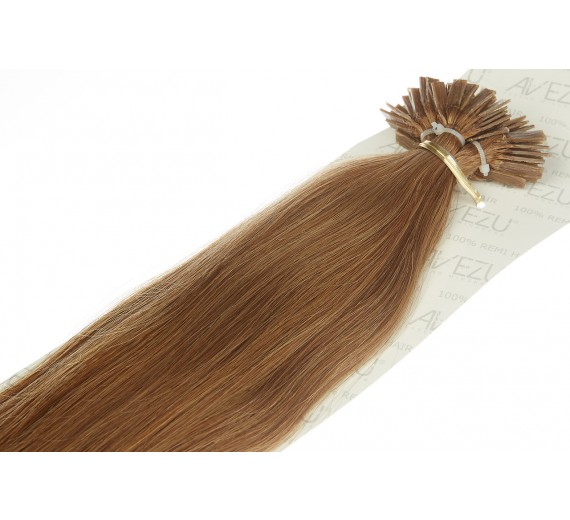 Nail hair äkta Löshår 20 slingo 1 Gram - 8# Light brown