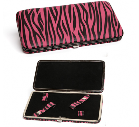 Barber bältesväska w / bandet zebra / rosa