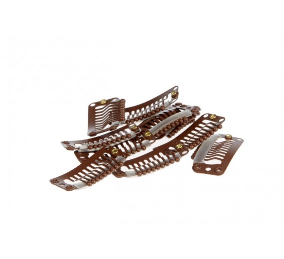Clip-on - 10 lösa clips - med silikon ytter - Brown