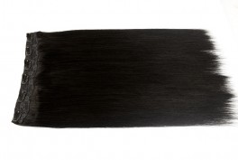 Volume Clip on set äkta Löshår - One pieces - Luksus double drawn - 132 gram - 1B# Dark brown