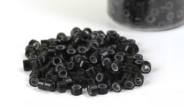 200st - Microringar för äkta Löshår - silikoninsida - Black