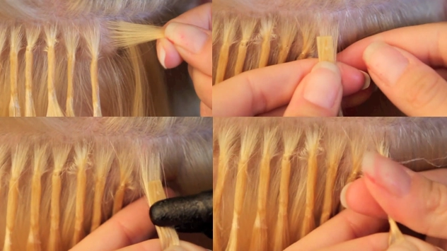 Hot fusion p&aring;s&aelig;tning af hair extensions