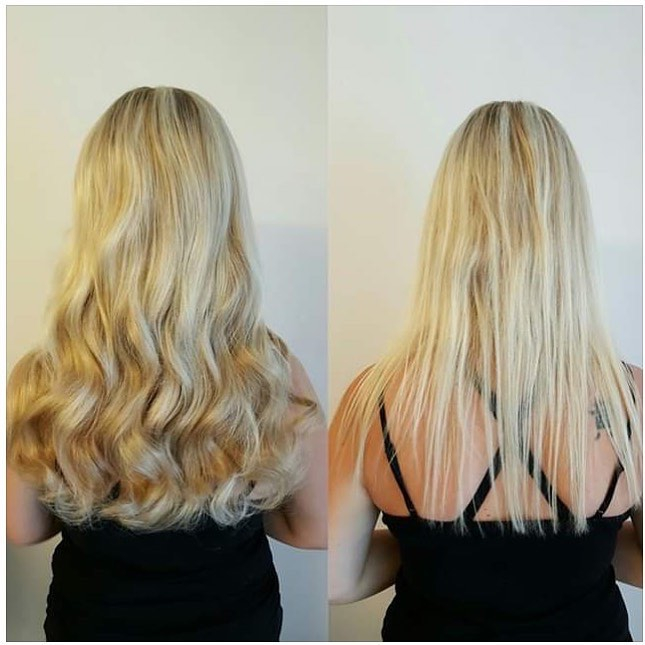 F&ouml;re och efter bilder h&aring;rf&ouml;rl&auml;ngningar Avezu l&ouml;sh&aring;r